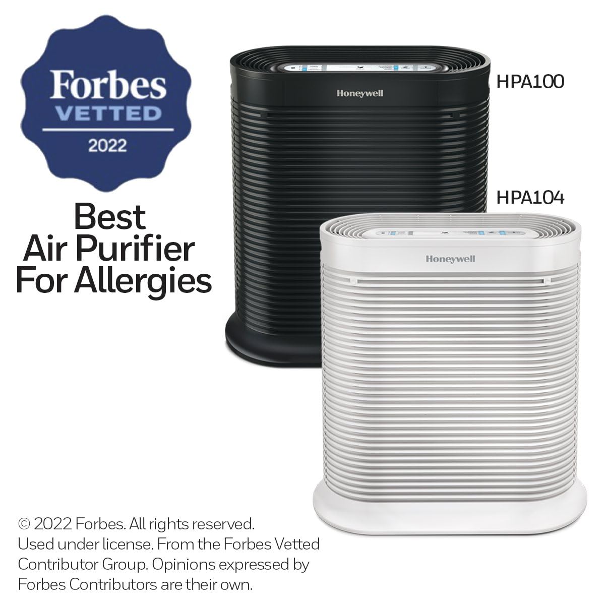Honeywell HPA100 HEPA Air Purifier for Medium Rooms - Microscopic Airborne Allergen+ Reducer, Cleans Up To 750 Sq Ft in 1 Hour - Wildfire/Smoke, Pollen, Pet Dander, and Dust Air Purifier – Black