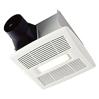 Broan-Nutone AE80BL InVent Series Single-Speed Fan with LED Light, Ceiling Room-Side Installation Bathroom Exhaust Fan, ENERGY STAR Certified, 0.7 Sones, , White , 80 CFM 0.7 Sones