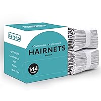 Hair Nets 144 PCS, Individually Wrapped, SAFEKO Lightweight Nylon Hairnets, Latex-Free | Light Brown, Large (24