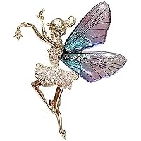 Dancing Girls Brooches 2-Color Transparent Wings Angel Girl Pin Brooches For Women Lady Party Corsage Fashion Wedding Jewelry s Durable and Practical, M, Plastic, no gemstone