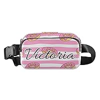Custom Cute Strawberry Donut Colored Fanny Packs for Women Men Personalized Belt Bag with Adjustable Strap Customized Fashion Waist Packs Crossbody Bag Waist Pouch for Sports Running