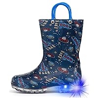 HugRain Light Up Rain Boots for Little Kids