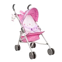 ADORA Be Bright Collection, Baby Doll Stroller with Keychain, Sun Cover and Baby Doll Accessory Storage, Holds Most Dolls Up to 16 inches, Birthday Gift for Ages 3+ - Bunny