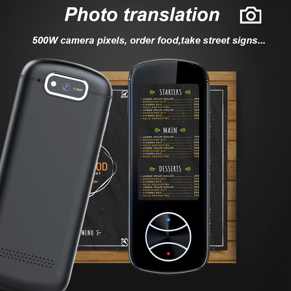 Portable Language Translator Device, 127 Languages Smart Two-Way Instant Voice Translator, Photo Translation, Offline/WiFi Translator with 3.0 HD Touch Screen for Travel, Business Communications