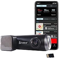 Cobra Smart Dash Cam (SC 100) - Full HD 1080P Resolution, Built-in WiFi & GPS, 140 Degree View, Live Police Alerts, Incident Reports, Emergency Mayday, Drive Smarter App, 8GB SD Card Incl., black