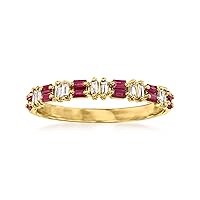 RS Pure by Ross-Simons 0.30 ct. t.w. Ruby and .10 ct. t.w. Diamond Ring in 14kt Yellow Gold