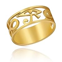 Egypt Eye of Horus Ring Egyptian Cross Ankh Ring Men's Ring Cross Ankh Ring Women's Wedding Bands Couple's Promise Ring