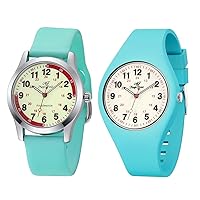 SIBOSUN Nurse Watch for Men Women Silicone Analog Quartz Jelly Watch with Second Hand Luminous Watch for Women Wrist Watch Simple Casual Watch Easy to Read Waterproof Watches Azure Blue