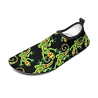 Raggae Rasta Gecko Water Shoes for Women Men Quick-Dry Aqua Socks Sports Shoes Barefoot Yoga Slip-on Surf Shoes