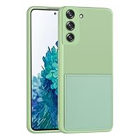 Samsung Galaxy S22 Ultra Green Phone Case Liquid Silicone with Card Slot Soft Case Lined with Fleece for Samsung Galaxy S21 S20 S22 Plus Ultra 5G 4G(Matcha Green,Samsung S22)