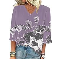 Women's Fashionable Loose Fitting Square Neck Short Sleeved Boho with Floral Print Going Out Tops for Women