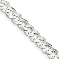 Sterling Silver 5.65mm Concave Beveled Curb Chain