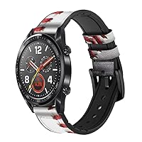 CA0205 New Baseball Leather Smart Watch Band Strap for Wristwatch Smartwatch Smart Watch Size (24mm)