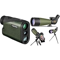 Vortex Optics Crossfire HD 1400 Laser Rangefinder & Gosky Updated 20-60x80 Spotting Scopes with Tripod, Carrying Bag and Quick Phone Holder