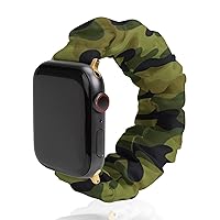 Camouflage Army Green Watch Band Compitable with Apple Watch Elastic Strap Sport Wristbands for Women Men