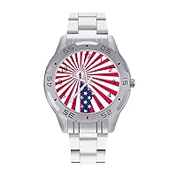 Personality Radiant Statue Liberty Stainless Steel Band Business Watch Dress Wrist Unique Luxury Work Casual Waterproof Watches
