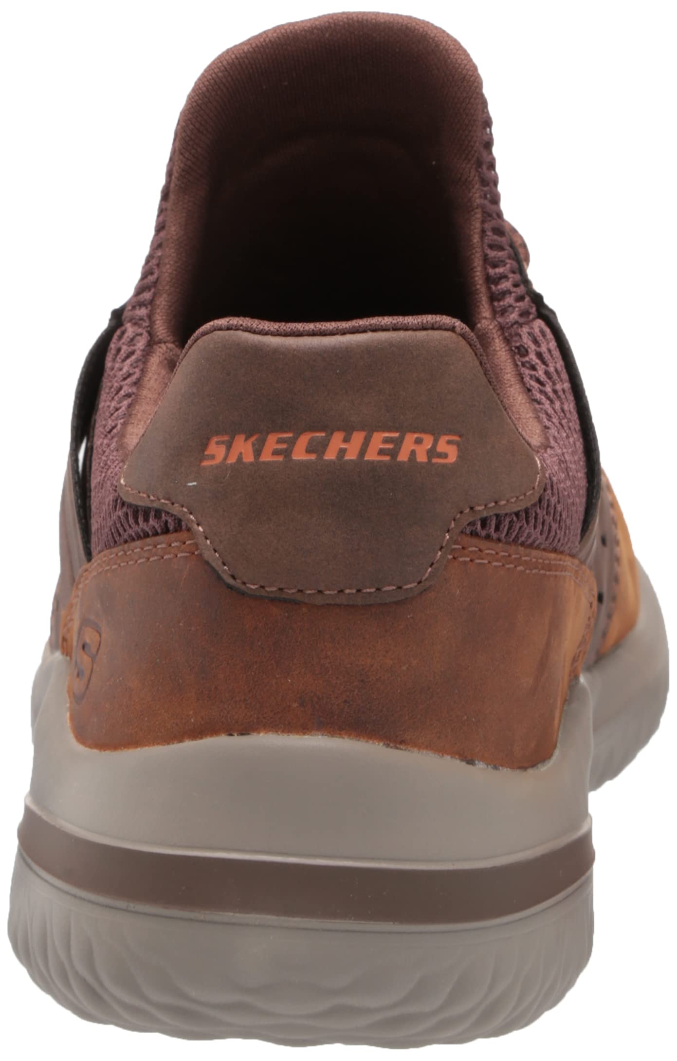 Skechers Men's Delson 3.0-Ezra Leather Bungee Lace Slip on Sneaker