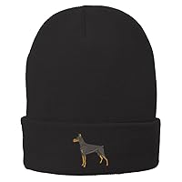 Trendy Apparel Shop Doberman Embroidered Winter Knitted Long Beanie