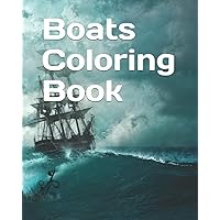 Boats Coloring Book (French Edition)