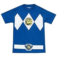 The Power Rangers Blue Rangers Costume Adult T-shirt Tee,Blue,XL