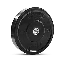 Olympic Bumper Plate 2” – Singles or Pairs, 5 Weight Options 10lbs to 45lbs - Weighted Plates for Barbells, Bars - Shock-Absorbing, Minimal Bounce for Lifting, Strength Training