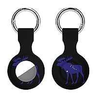 Alaska Flag Moose Silicone Case for Airtags Holder Tracker Protective Cover with Keychain Air Tag Dog Collar Accessories