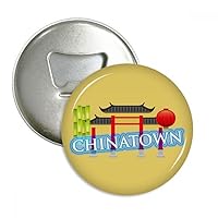 Bamboo Memorial Gateway China Town Bottle Opener Fridge Magnet Emblem Multifunction Badge