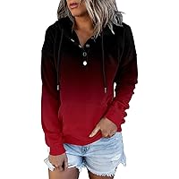 VIEACTIVEWEAR Hoodie for Women Tie Dye Sweatshirt Teen Girl Button Down Teen Tops Casual Long Sleeve Oversize Pullover