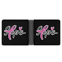 Hope Breast Cancer Awareness Money Clip Wallet Card Holder With Cash Bill Pocket and 8 Credit Card Pockets