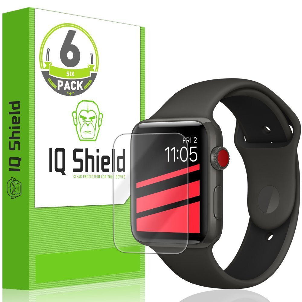 IQShield Screen Protector Compatible with Apple Watch 42mm (Apple Watch Nike+, Series 3, 2, 1)(6-Pack) Anti-Bubble Clear Film