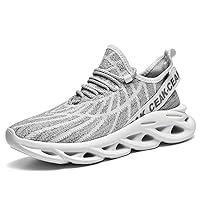 Jakcuz Plus Size Meshed Design Fashion Sneakers for Men Thick Sole Comfortable Mesh Casual Gym Slip on Walking Shoes