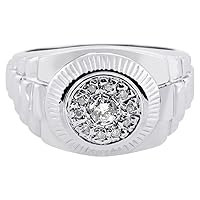 RYLOS Mens Diamond Ring 14K White Gold Role X Style 0.25 Carats Total Diamond Weight