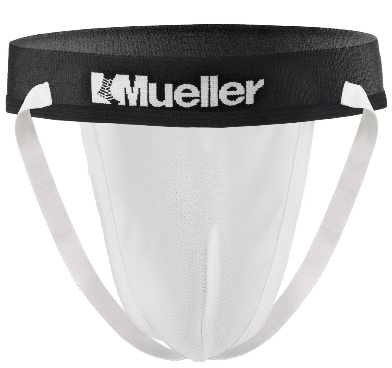 Mueller Sports Medicine Mueller Adult Athletic Supporter with Flex Shield Cup, Medium, White/Gray, 1 Count