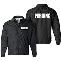 Parking Attendant jacket with White/Reflective Decorations, Black.