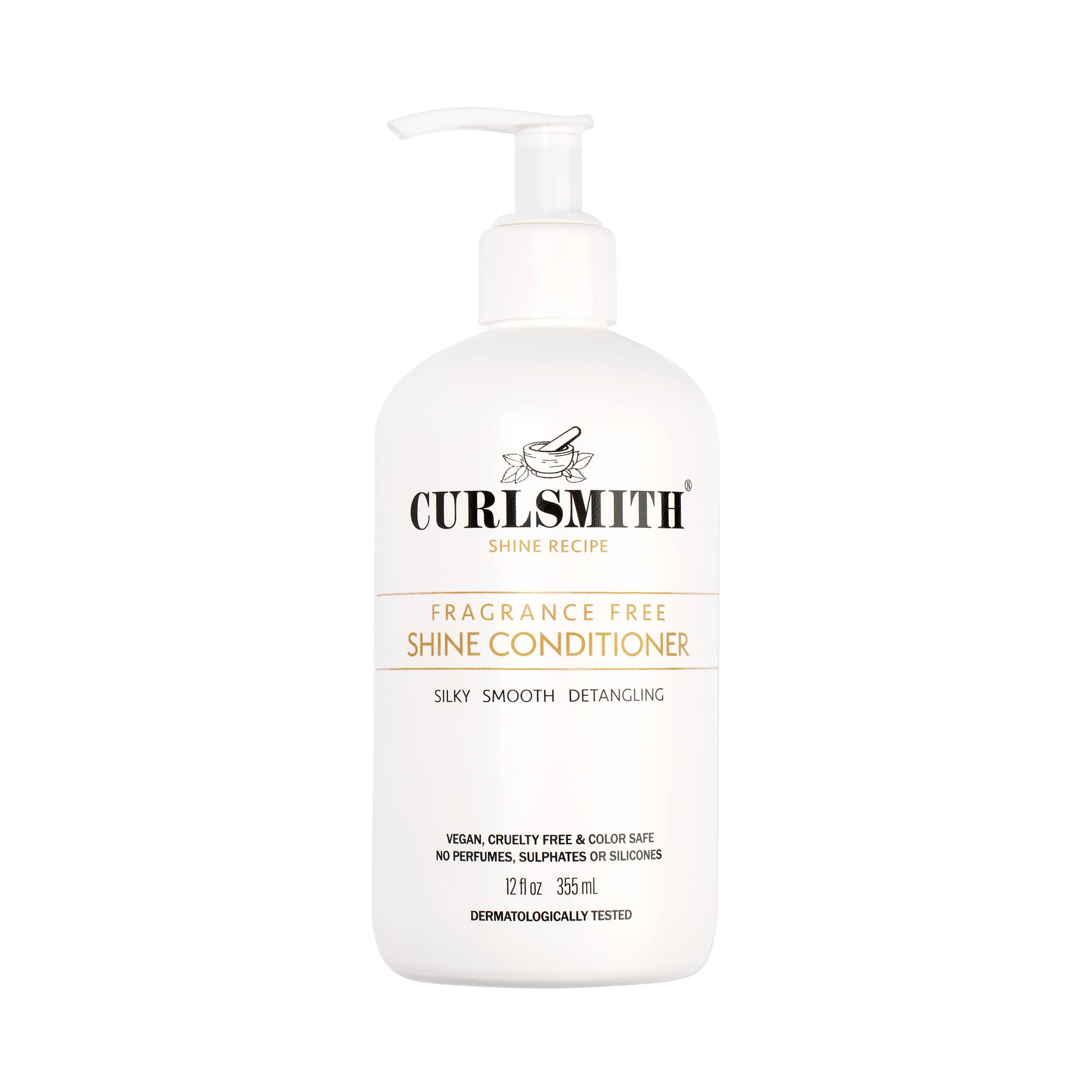 CURLSMITH - Shine Conditioner, Gentle and Moisturising, Sensitive, Fragrance Free for All Curl and Hair Types, Vegan (12 fl oz)