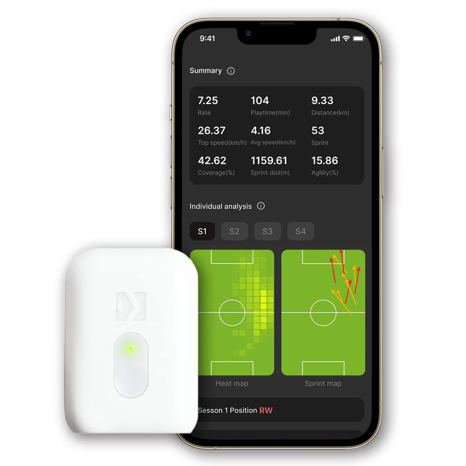 SOCCERBEE LITE GPS Wearable Tracker and Vest for Soccer Players (Medium)