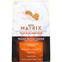 Syntrax Nutrition Matrix Protein Powder, Sustained-Release Protein Blend, Real Cookie Pieces, Peanut Butter Cookie, 2 lbs