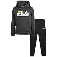 Fila Boys' Sweatsuit Set - 2 Piece Active Hoodie Sweatshirt and Jogger Sweatpants - Performance Activewear Set for Boys, 8-12