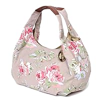 Laura ILHK-01 Laura Handbag, Women's, Canvas Handbag, Lightweight, Commute, Clean, Compact, Large Capacity, Floral Print, Charm Plate Included, Key Holder, Couture Rose Couture Rose ILHK-01 Laura