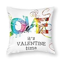 Throw Pillow Covers Love, Happy Valentine's Day Smooth Soft Comfortable Polyester Pillowcase Cushion Cover with Hidden Zipper for Wedding Couch Sofa Bedroom，18