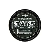 MNSC Rosemary Mint Artisan Small Batch Shave Soap for a Naturally Better Shave - Smooth Shave, Hypoallergenic, Prevent Nicks, Cuts, and Razor Burn, Handcrafted in USA, All-Natural, Plant-Derived