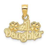 14k Yellow Gold #1 Daughter with Flowers Charm