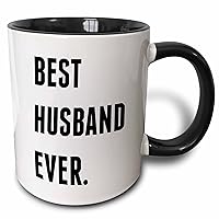 3dRose Best Husband Ever, Lettering Background Two Tone Mug, 1 Count (Pack of 1), Black/White