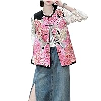 Chinese Style Embroidered Vest Spring O-Neck Retro Lady Top