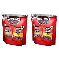 Jack Link's Beef Jerky Variety - Includes Original and Teriyaki Flavors, On the Go Snacks, 13g of Protein Per Serving, 9 Count of 2.25 Oz Bags