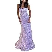 Mermaid/Trumpet Elegant Evening Dress Sleeveless Off Shoulder Sweep-Brush Train Prom Dress with Lace Applique 2024