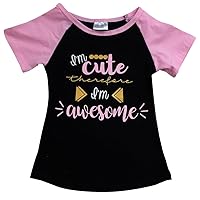 Little Girls Lovely Short Sleeve Cute Awesome Raglan Summer Top T Shirt Tee 2T-8
