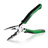 SK 8-Inch Multi-use Long Nose Pliers, Needle Nose Pliers, 7 IN 1, Premium CR-V Steel Construction, Ergonomic Non-slip Handle for Comfortable Grip