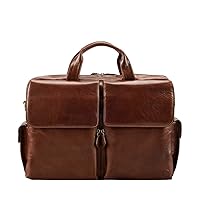 Maxwell Scott - Mens Luxury Light Leather Business Briefcase and Padded Shoulder Strap - Made in Italy - The Lagaro