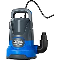 1HP 3500 GPH Sump Pump Submersible Utility Water Pump Portable Transfer Electric Water Sump Pumps with 8 Accessories for Swimming Pool Draining Garden Spa Hot Tub Pond Flood Basement Yard